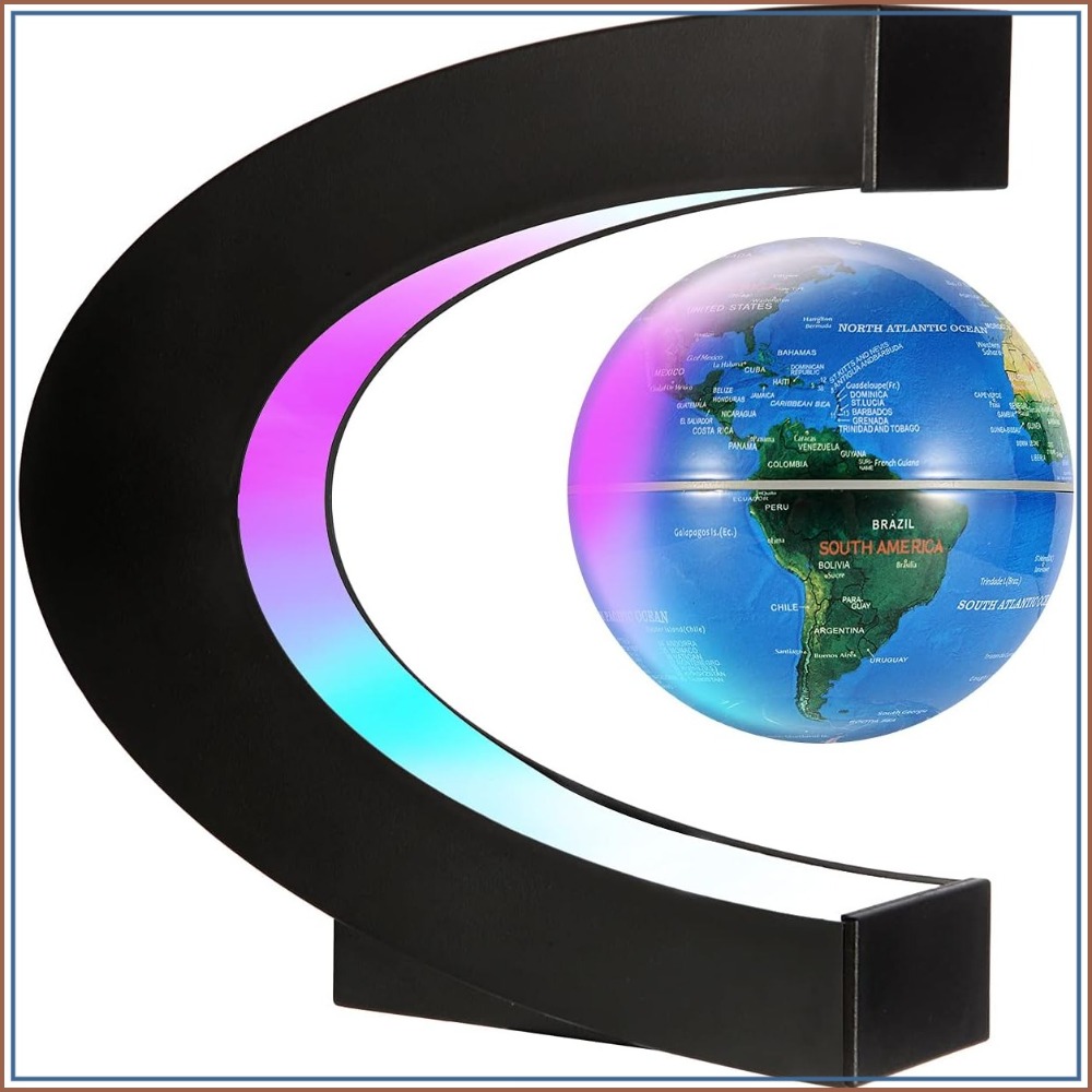 Office Tech Desk - Magnetic Levitating Floating World Map Globe,