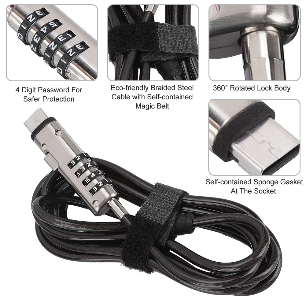 Latop Lock 4 Digital Password  - Pc Security Lock 리뷰 및 가격