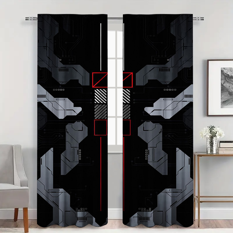 2pcs Mecha Tech Curtains with  - Tech Office Youtube 리뷰 및 가격