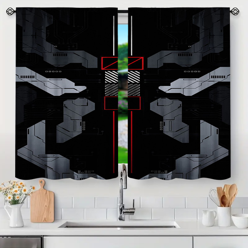 2pcs Mecha Tech Curtains with  - Tech Office Youtube 리뷰 및 가격