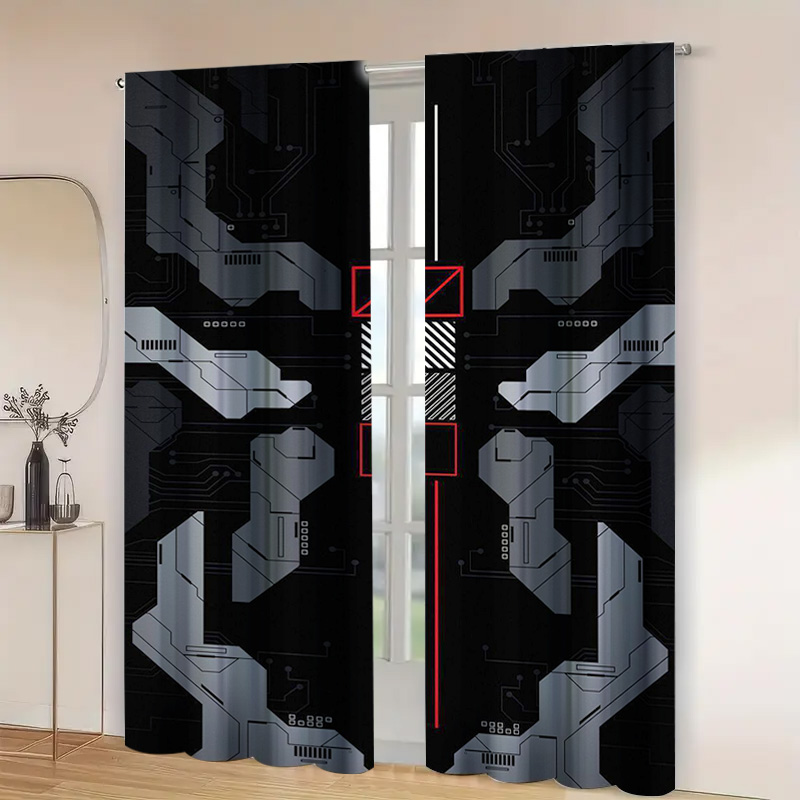 2pcs Mecha Tech Curtains with  - Tech Office Youtube 리뷰 및 가격