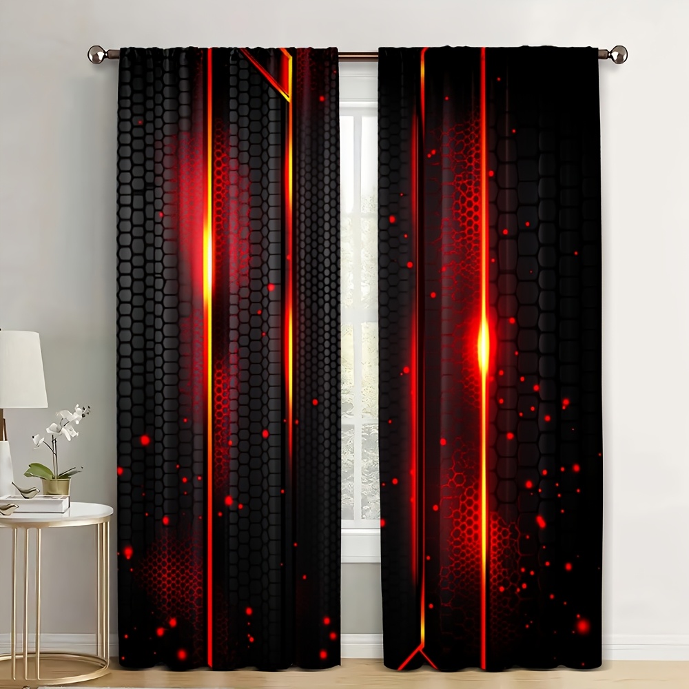 2pcs Lava Curtains Black Red C - Office Tech For Men 리뷰 및 가격