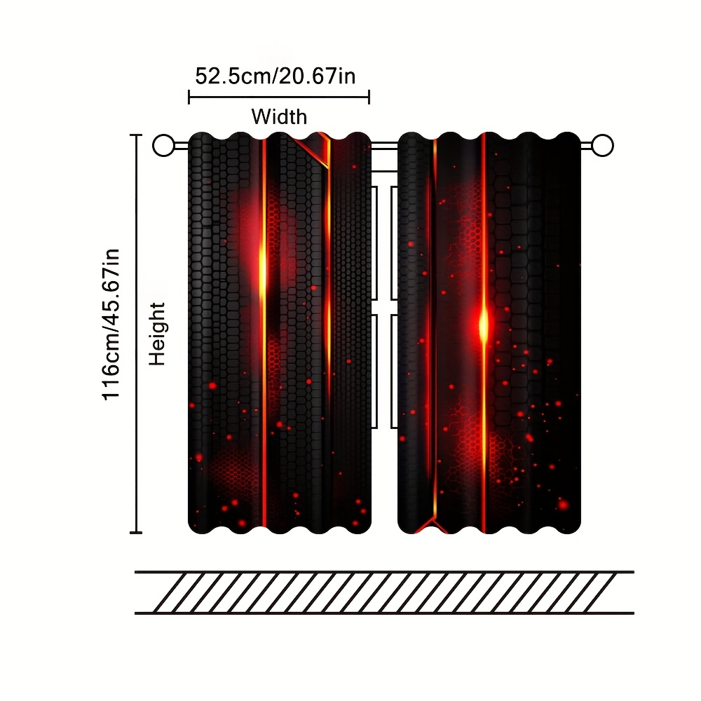 2pcs Lava Curtains Black Red C - Office Tech For Men 리뷰 및 가격