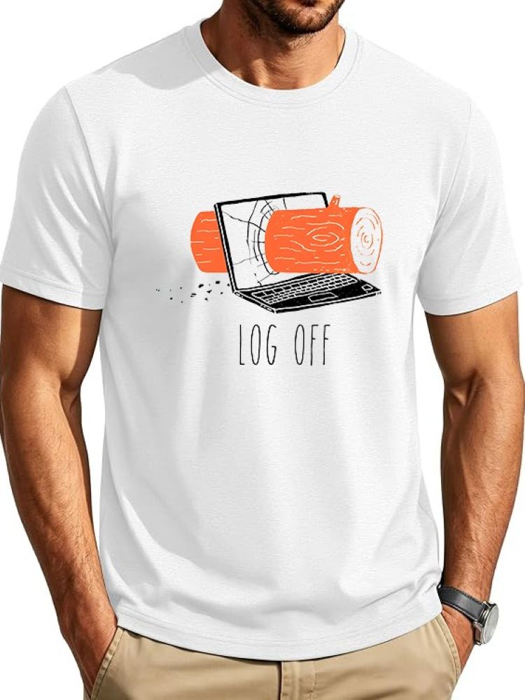 Funny Pun Log Off Tree Log Cra - The Office It Tech 리뷰 및 가격