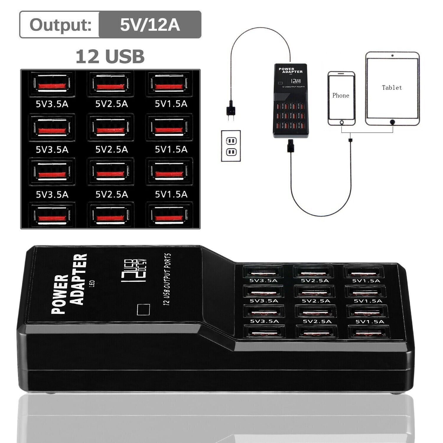 Multi 12 Port USB Charging Sta - Multi Port Usb Hub 리뷰 및 가격