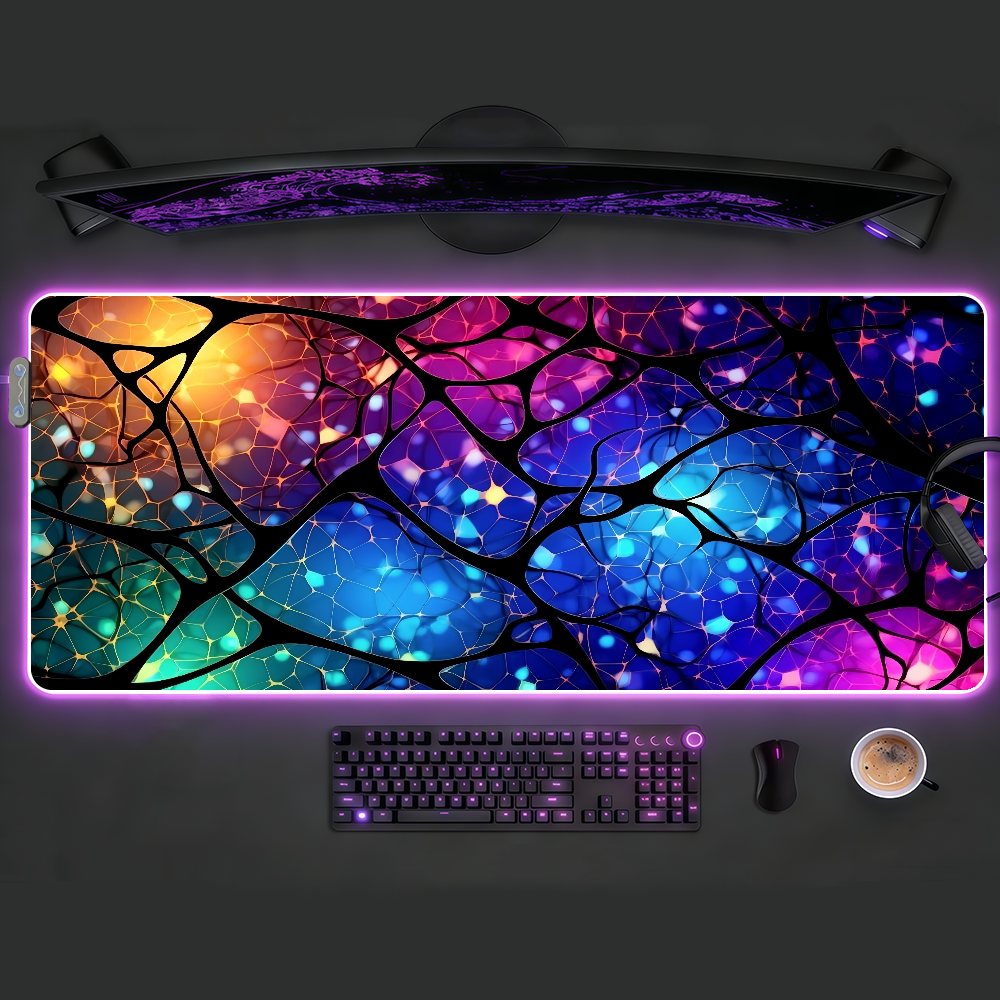 Tech Style Neon Mouse Pad RGB  - Office Tech Desk 리뷰 및 가격