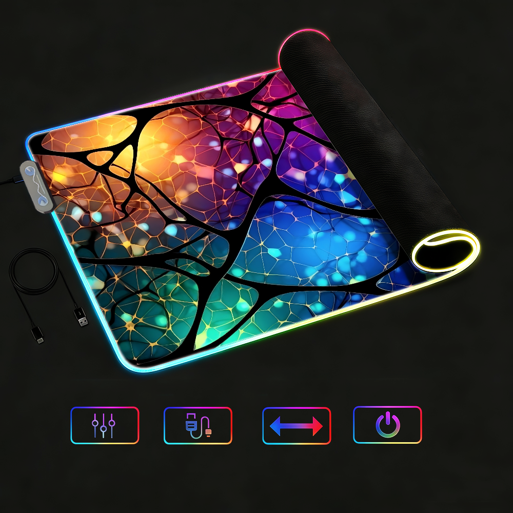 Tech Style Neon Mouse Pad RGB  - Office Tech Desk 리뷰 및 가격