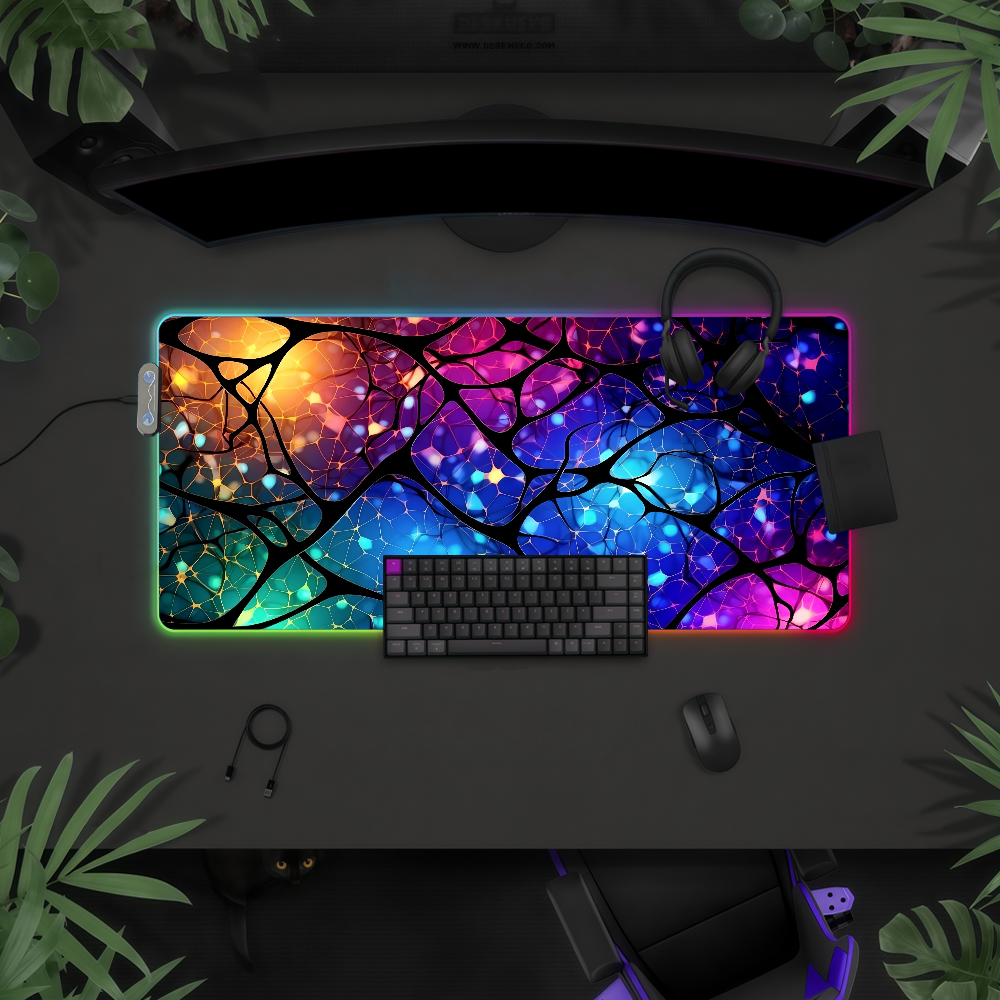 Tech Style Neon Mouse Pad RGB  - Office Tech Desk 리뷰 및 가격