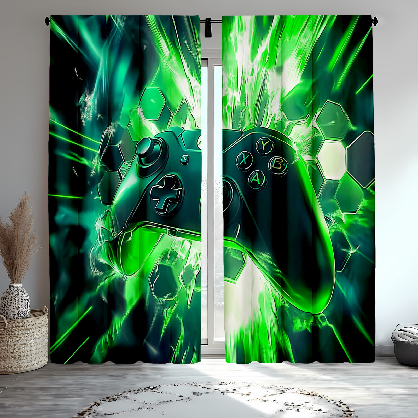 Gaming Controller Curtains Gre - Tech Office Youtube 리뷰 및 가격