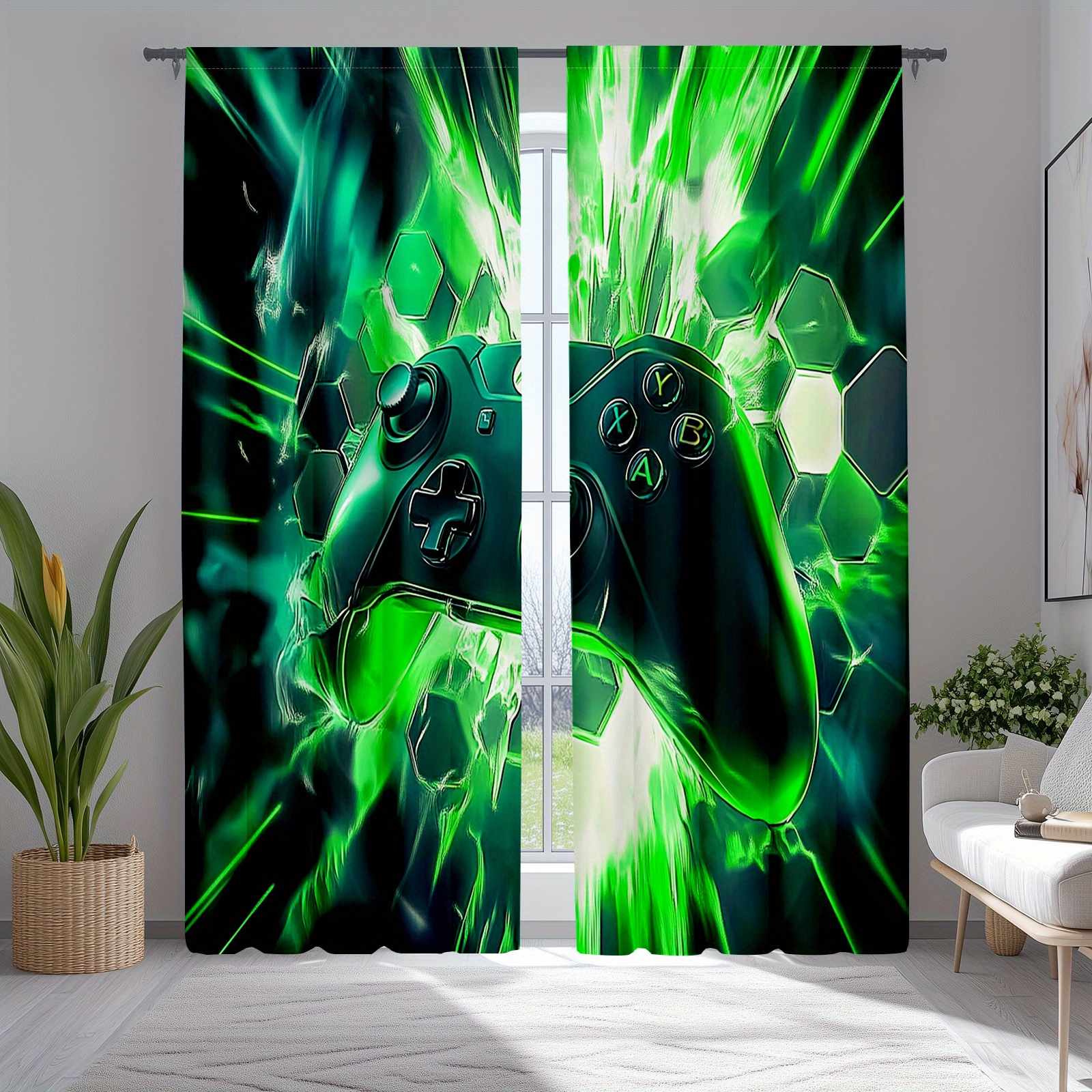 Gaming Controller Curtains Gre - Tech Office Youtube 리뷰 및 가격